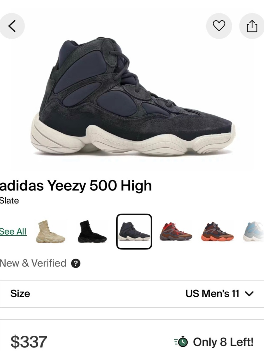 Adidas Yeazy 500 High Sz 11